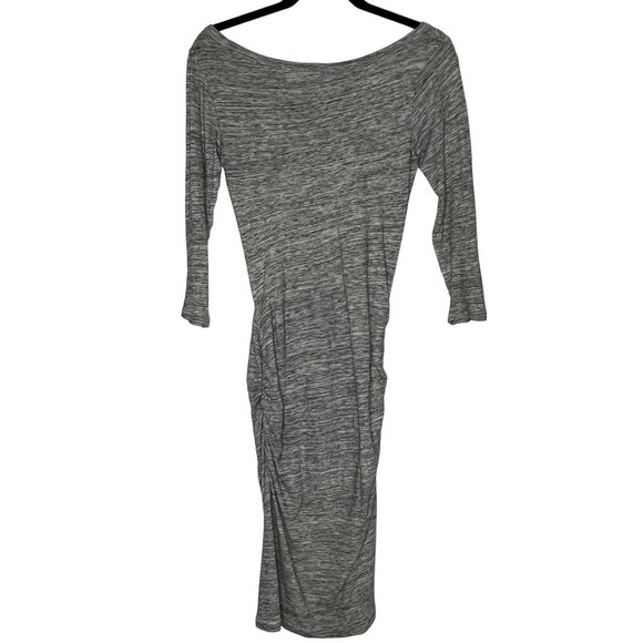 James Perse Gray Melange Short Casual Boat Neck Dress Skinny Heathered Size 0 - Picture 2 of 11